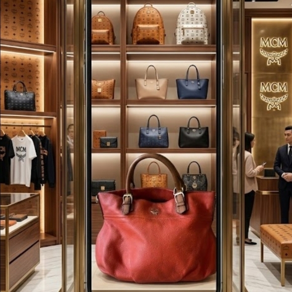 MCM Handbags - MCM EUC Orange Leather Women's Bag